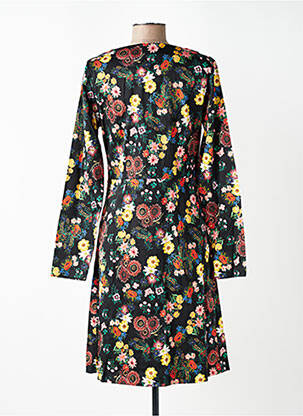 Rochie midi imprimeu floral mâneci lungi negru WOW TO GO femeie