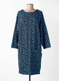 Rochie midi imprimeu fantezie mâneci lungi albastru WOW TO GO femeie