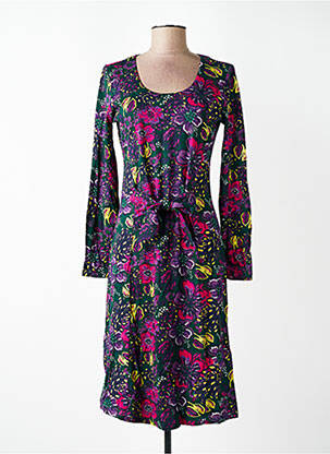 Rochie midi imprimeu floral mâneci lungi verde NOMADS femeie