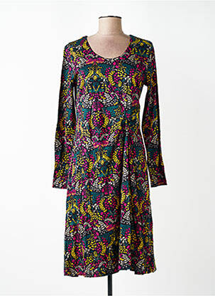 Rochie midi imprimeu floral mâneci lungi negru NOMADS femeie