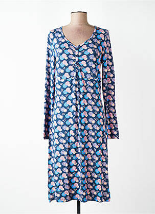 Rochie midi imprimeu floral mâneci lungi albastru WHO'S THAT GIRL femeie