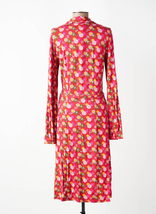 Rochie midi imprimeu floral mâneci lungi portocaliu WOW TO GO femme