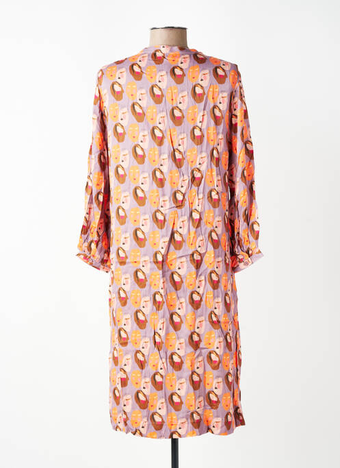 Rochie midi croială fluidă mâneci lungi portocaliu WOW TO GO femme