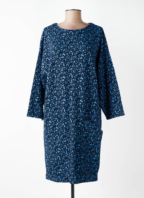 Rochie midi imprimeu fantezie mâneci lungi albastru WOW TO GO femme