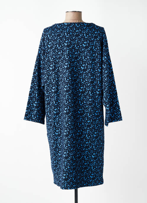 Rochie midi imprimeu fantezie mâneci lungi albastru WOW TO GO femme