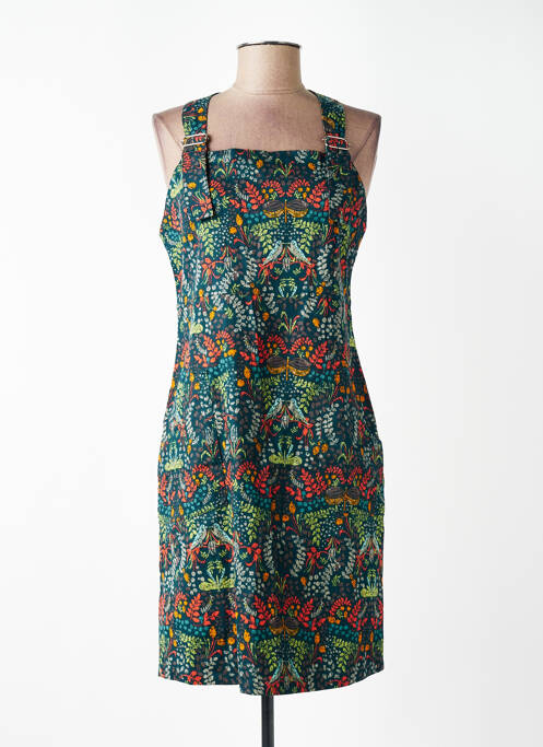 Rochie midi imprimeu floral bretele subțiri verde NOMADS femme