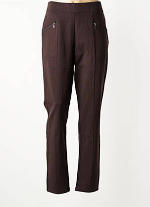 Pantalon slim talie elastică mărime normală maro MICHA femeie