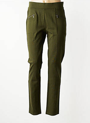 Pantalon slim talie elastică mărime normală verde MICHA femeie