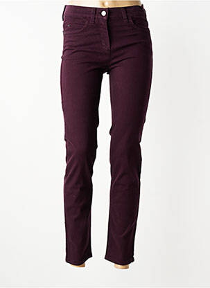 Pantalon slim țesătură poplin mărime normală violet ANNA MONTANA femeie