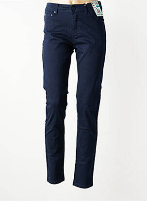 Pantalon slim țesătură poplin mărime normală albastru S.QUISE femeie