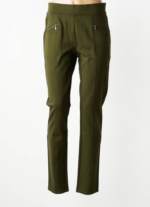 Pantalon slim talie elastică mărime normală verde MICHA femme