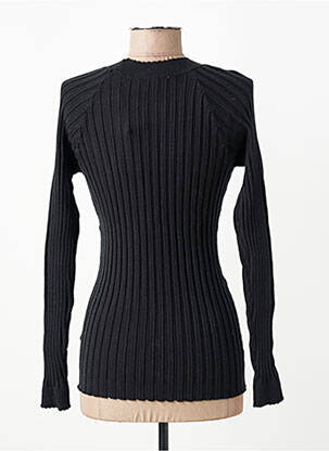 Top elasticitate mâneci lungi negru C'EST BEAU LA VIE femeie