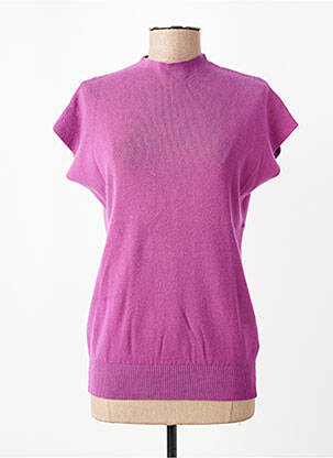 Pulover elasticitate mâneci scurte violet MOLLY BRACKEN femeie