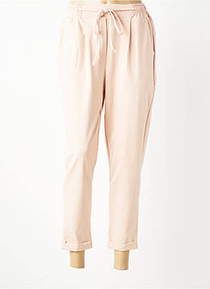 Pantalon 7/8 talie elastică mărime normală roz JOLIFLY & JUSTINE Y femeie