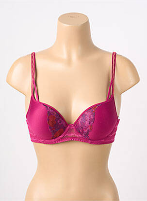 Sutien efect material satinat top sutien push-up roșu CHANTELLE femeie