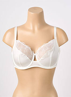 Sutien efect material satinat sutien cupe întregi cu decolteu înalt bej CHANTELLE femeie