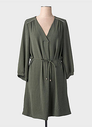 Rochie scurtă croială fluidă mâneci lungi verde RENATTO BENE femeie