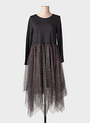 Rochie lungă mâneci lungi mâneci lungi negru MADE IN ITALY femeie