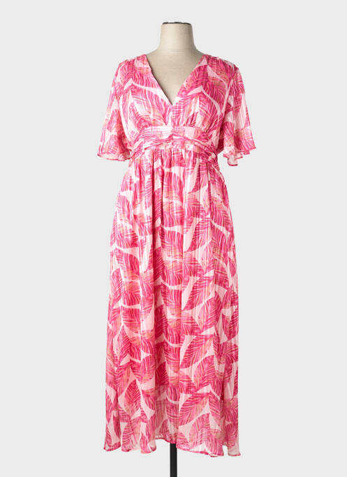 Rochie lungă mâneci scurte mâneci scurte roz MAELLE femme