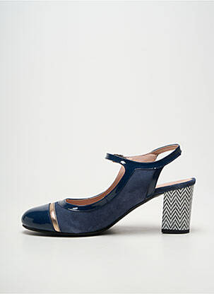 Pantofi cu toc nubuc toc de 4 la 6 cm albastru DORKING femeie