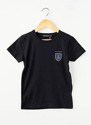 Tricou croială dreaptă mâneci scurte negru ET D'EMIE copil