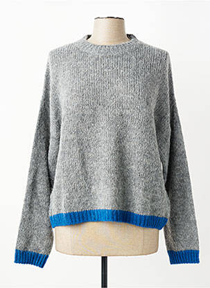 Pulover țesătură melanj mâneci lungi gri INDI & COLD femeie