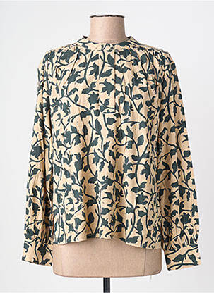 Cămașă imprimeu floral mâneci lungi bej INDI & COLD femeie