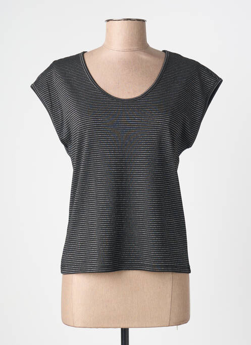 Tricou guler în v mâneci scurte negru MOLLY BRACKEN femme