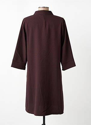 Rochie scurtă mâneci 3/4 mâneci 3/4 maro PAKO LITTO femeie