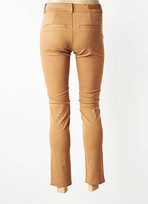 Pantalon chino închidere cu fermoar sub clapetă cu nasturi mărime normală maro HAPPY femeie