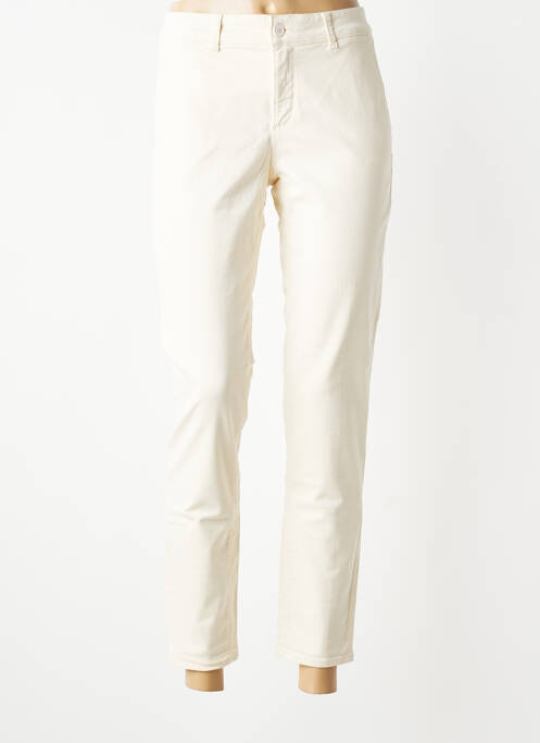 Pantalon chino închidere cu fermoar sub clapetă cu nasturi mărime normală bej HAPPY femme