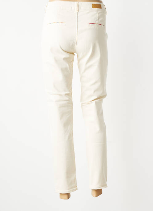 Pantalon chino închidere cu fermoar sub clapetă cu nasturi mărime normală bej HAPPY femme