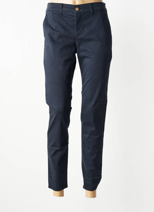 Pantalon chino închidere cu fermoar sub clapetă cu nasturi mărime normală albastru HAPPY femme