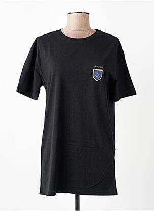 Tricou croială dreaptă mâneci scurte negru ET D'EMIE femeie