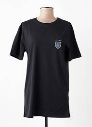 Tricou croială dreaptă mâneci scurte negru ET D'EMIE femeie