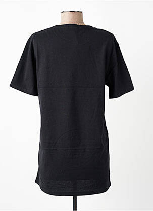 Tricou croială dreaptă mâneci scurte negru ET D'EMIE femeie