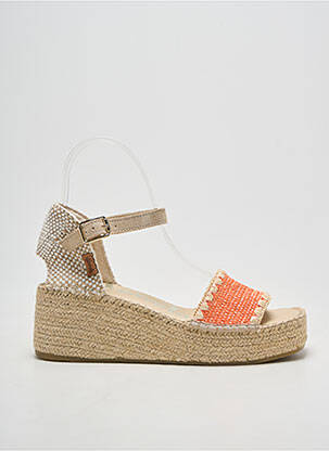 Espadrile închidere cu buclă(e) toc de 4 la 6 cm portocalie VIDORRETA femeie