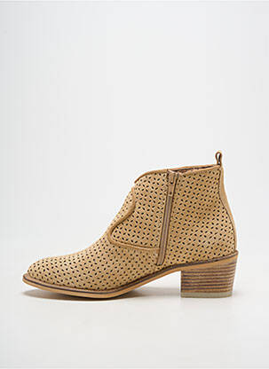 Botine/ghete vârf rotund toc de 4 la 6 cm bej ALPE femeie