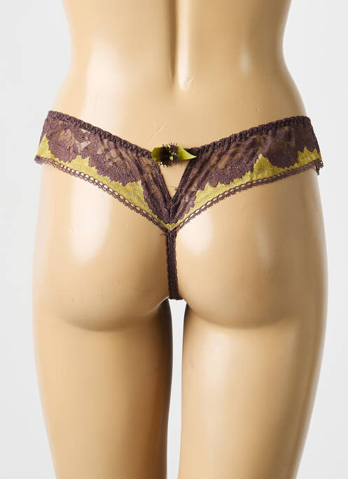 Tanga efect material satinat verde LEJABY femme