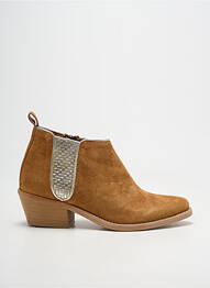 Botine/ghete țesătură satinată toc de 4 la 6 cm maro I.CODE (By IKKS) femeie
