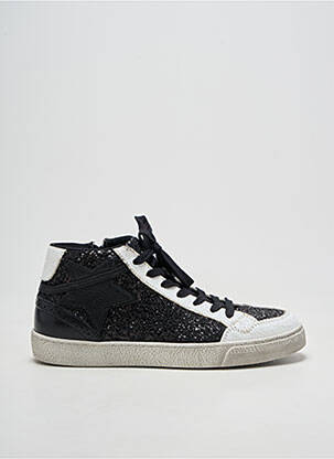 Adidași țesătură țesătură cu sclipici toc plat până la 3 cm negru IKKS femeie
