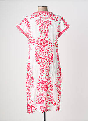 Rochie midi imprimeu floral mâneci scurte roz POMODORO femeie