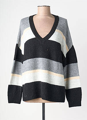 Pulover guler în v mâneci lungi negru DRESS ADDICT femeie