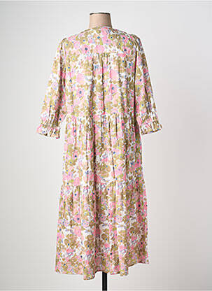 Rochie midi imprimeu floral mâneci 3/4 roz JENSEN femeie