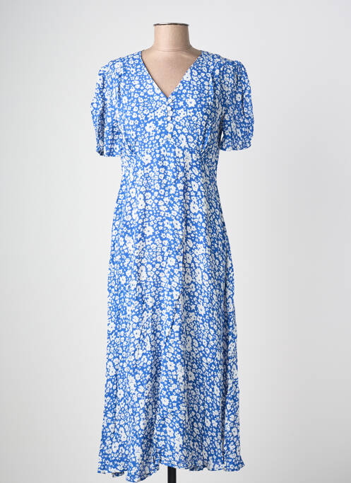 Rochie midi imprimeu floral mâneci scurte albastru POMODORO femme