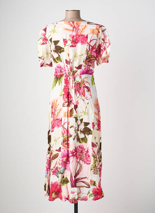 Rochie midi imprimeu floral mâneci scurte roșu POMODORO femme