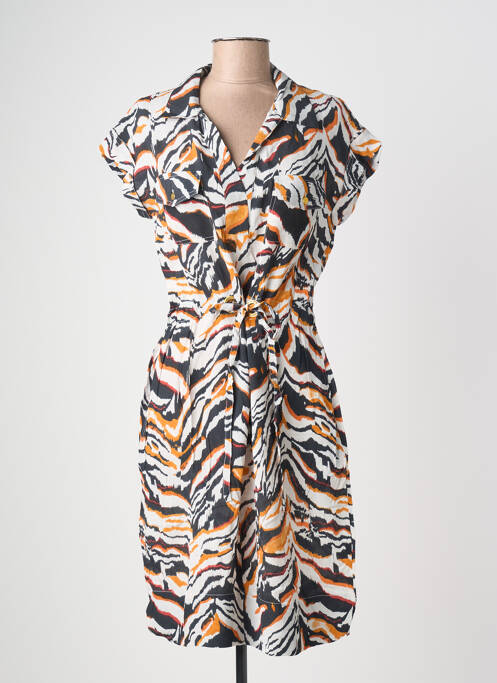 Rochie midi țesătură crep mâneci scurte portocaliu POMODORO femme