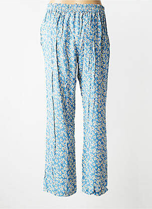 Pantalon drept țesătură crep mărime normală albastru POMODORO femeie