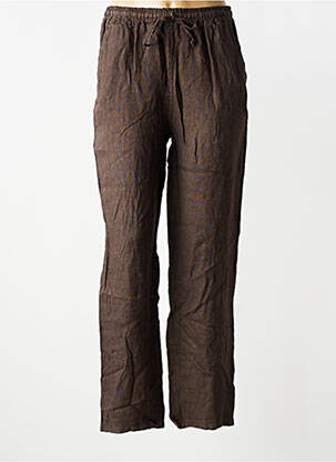 Pantalon drept talie elastică mărime normală maro POMODORO femeie