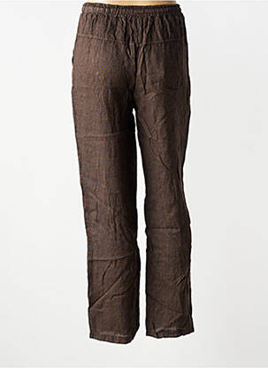 Pantalon drept talie elastică mărime normală maro POMODORO femeie
